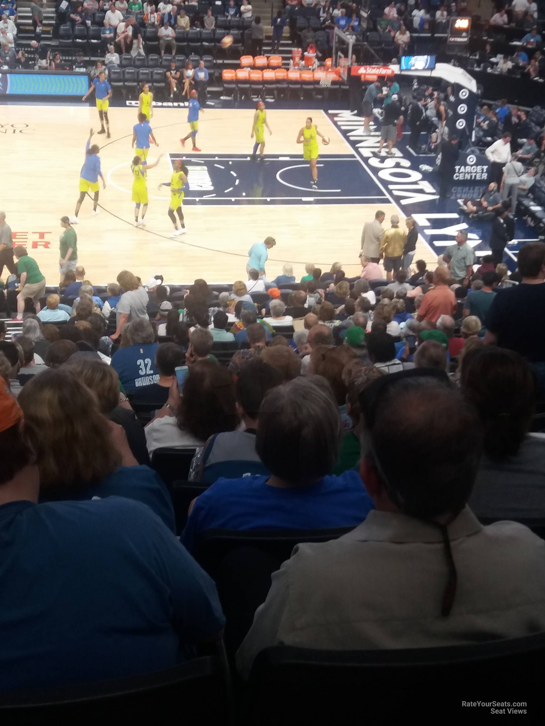 section 110, row u seat view  for basketball - target center